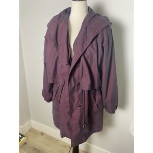 VTG 90's Macintosh Women's Deep Red Jacket Coat Trench coat M Removable Insert
